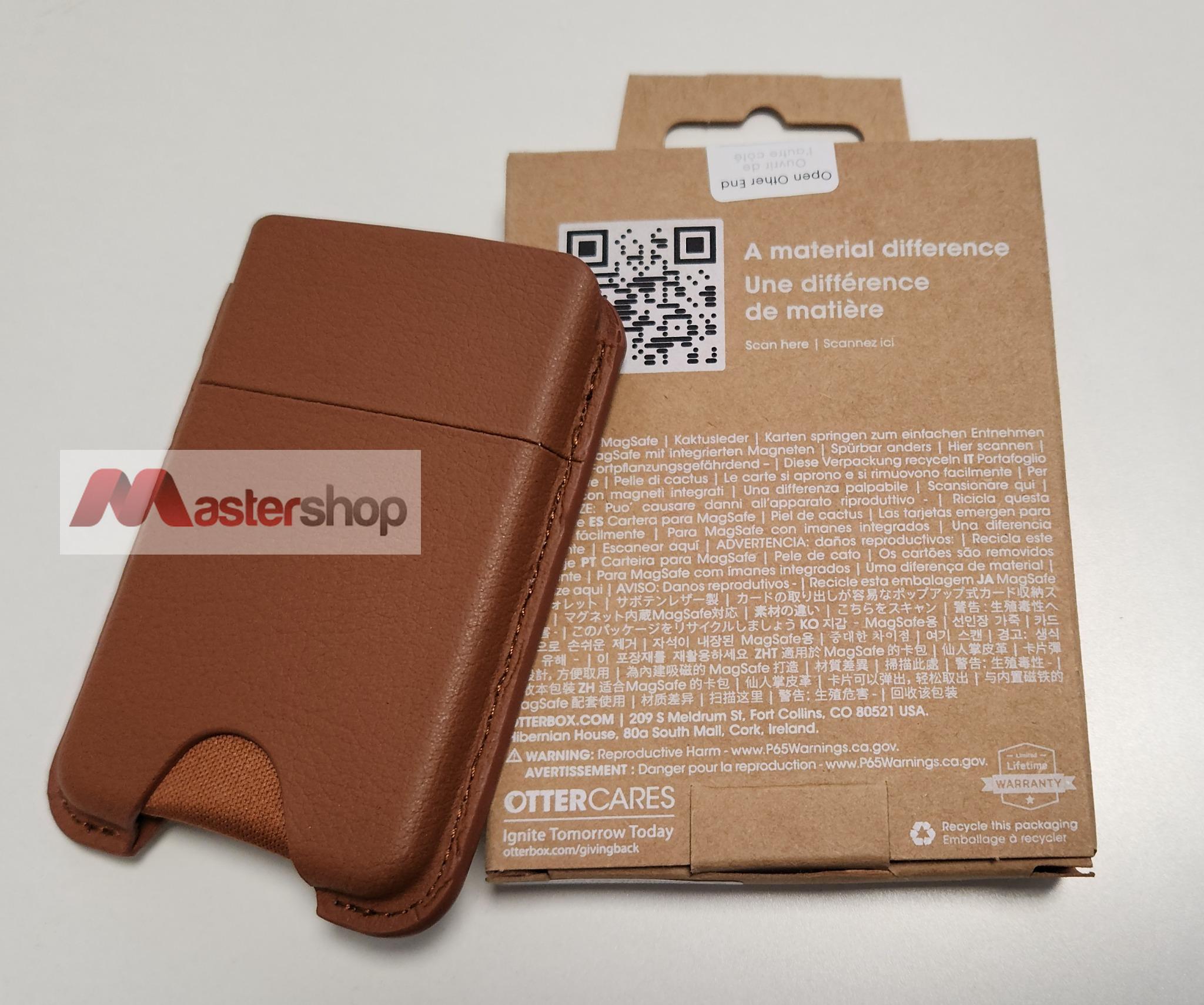 OtterBox Symmetry Magnetic Cactus Leather Wallet Attachment - Desert Saddle Brown