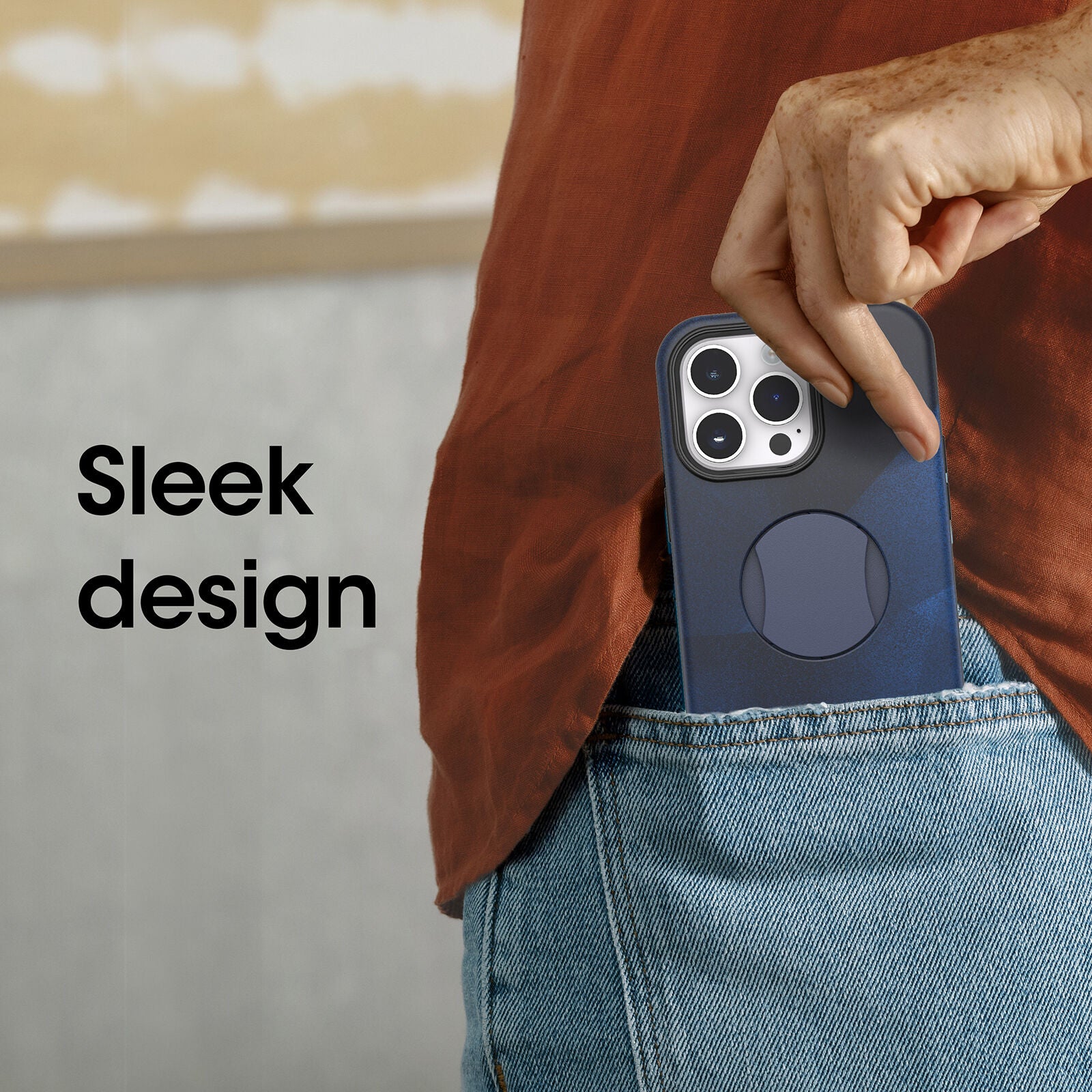 OtterGrip Symmetry Case with MagSafe iPhone 14 Pro Max 6.7 inch - Blue Storm