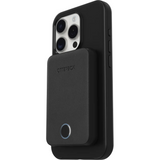 Flat lay showing power bank with phone and accessories