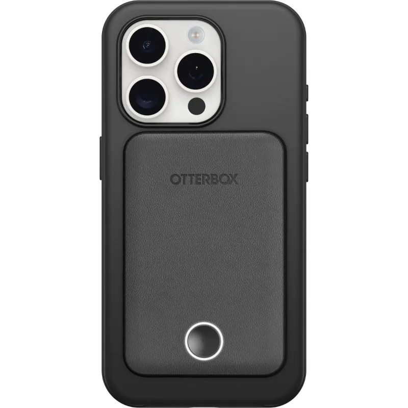 OtterBox Wireless Portable Power Bank Grey snapped onto iPhone