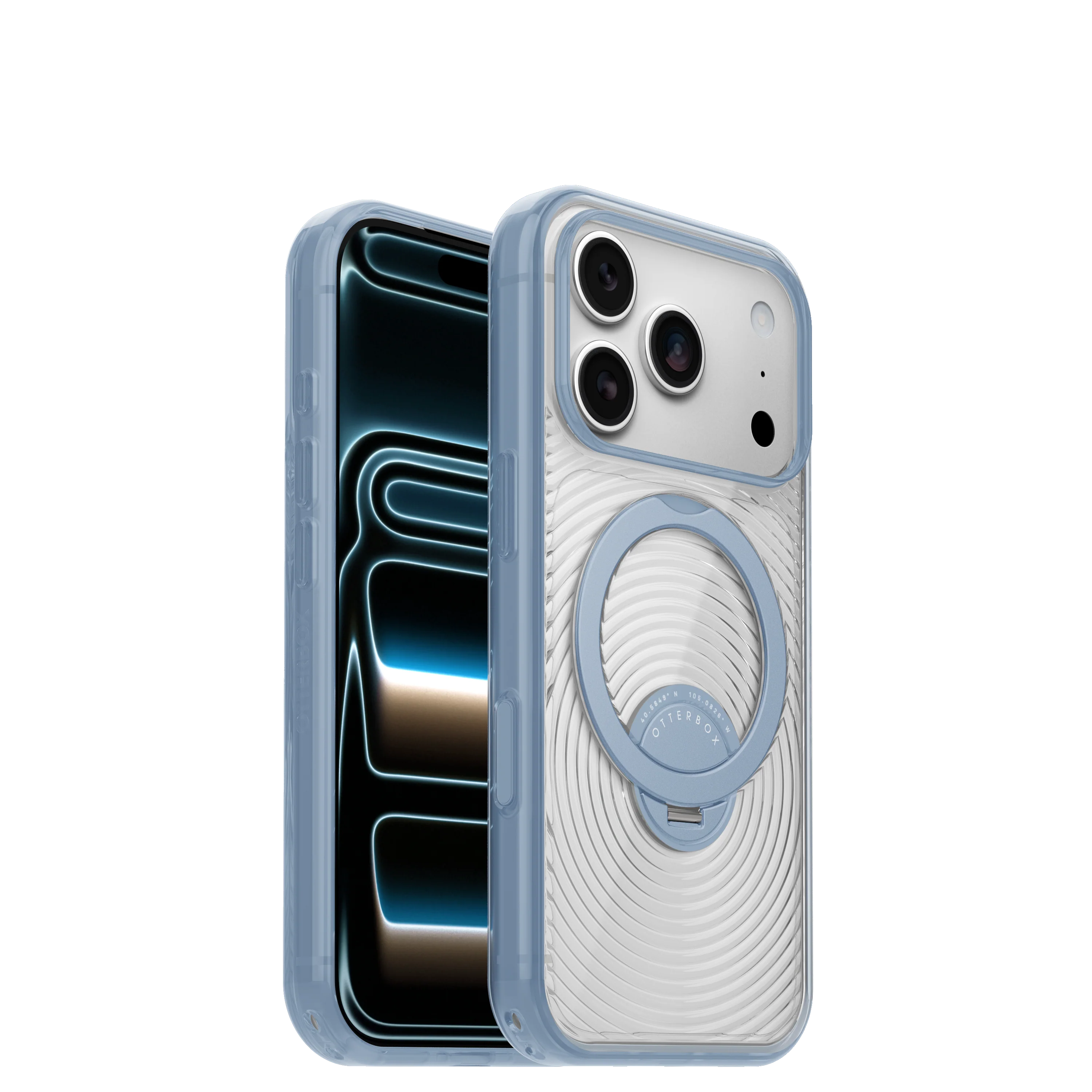 OtterBox Symmetry Stand Case for iPhone 18 Pro 6.3 - Aether Clear Blue