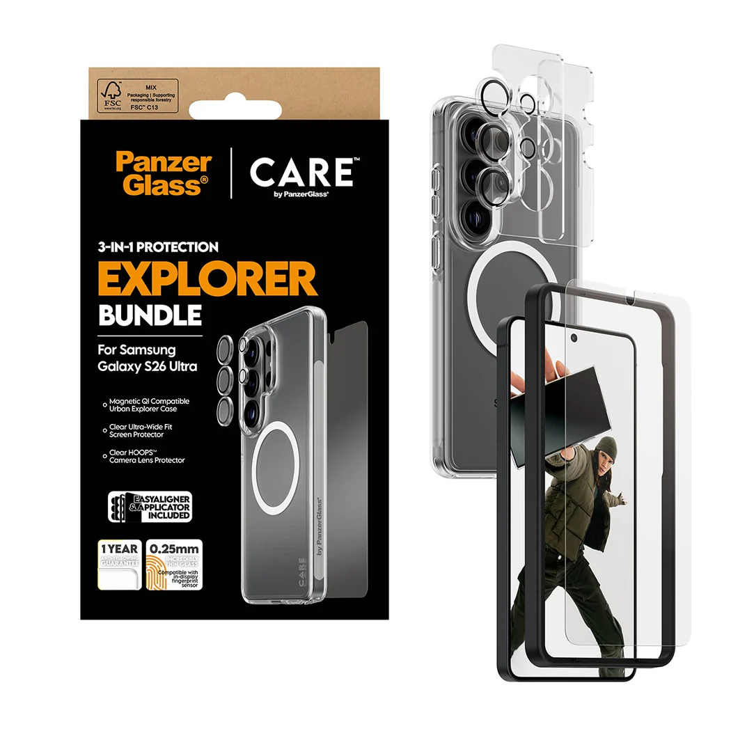 PanzerGlass CARE 3 in 1 Bundle for Samsung Galaxy S26 Ultra - Clear