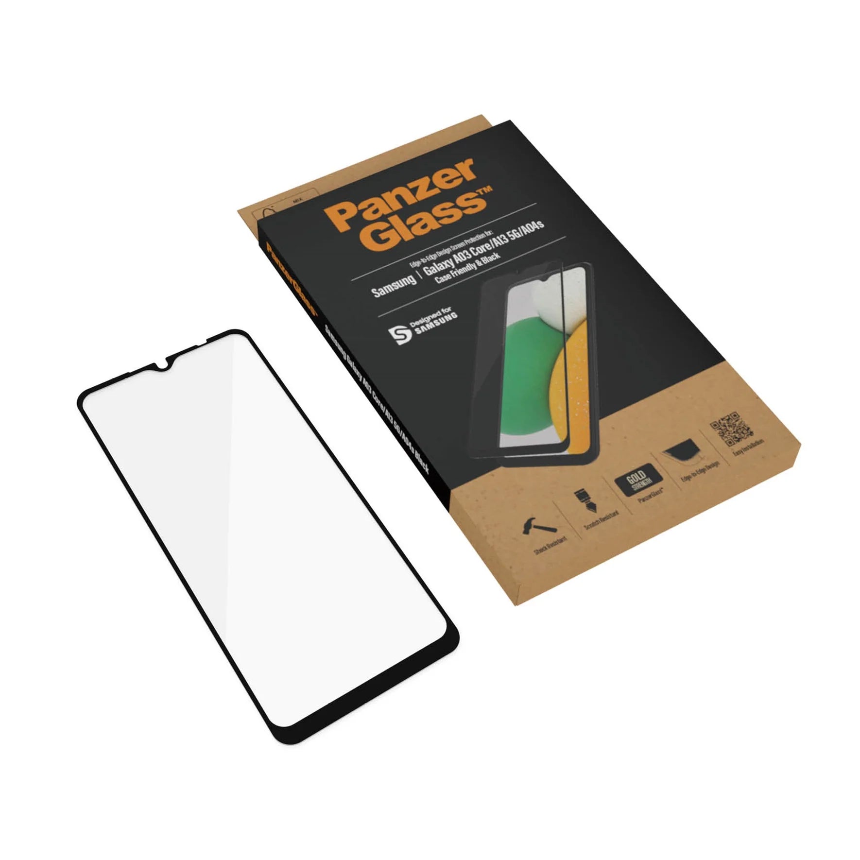 PanzerGlass Screen Guard Samsung Galaxy A13 5G / A03 Core / A04s Case Friendly Black Frame