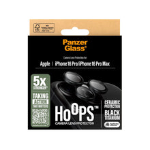 Load image into Gallery viewer, PanzerGlass Hoops Ceramic Camera Lens Protector iPhone 16 Pro and 16 Pro Max - Black