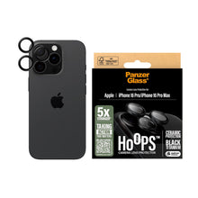 Load image into Gallery viewer, PanzerGlass Hoops Ceramic Camera Lens Protector iPhone 16 Pro and 16 Pro Max - Black