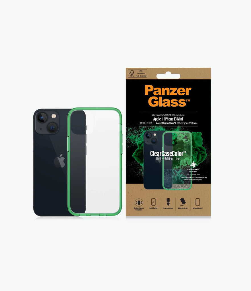PanzerGlass Clear Case Apple iPhone 13 Mini - Lime Green