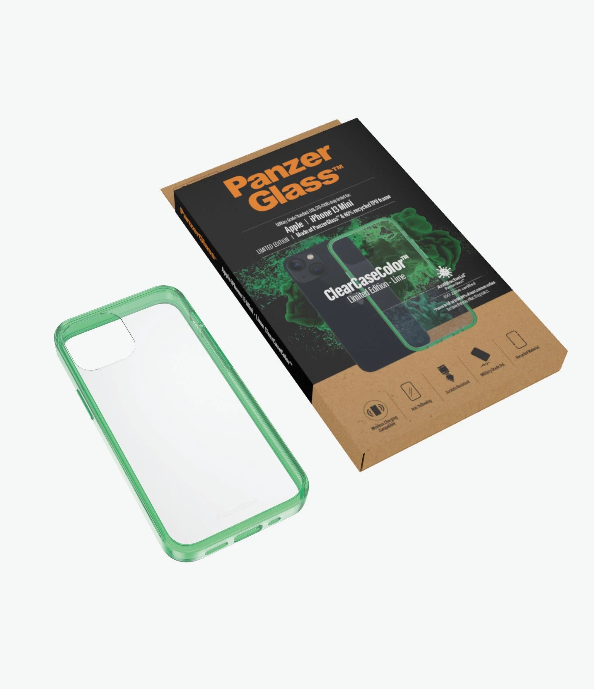 PanzerGlass Clear Case Apple iPhone 13 Mini - Lime Green