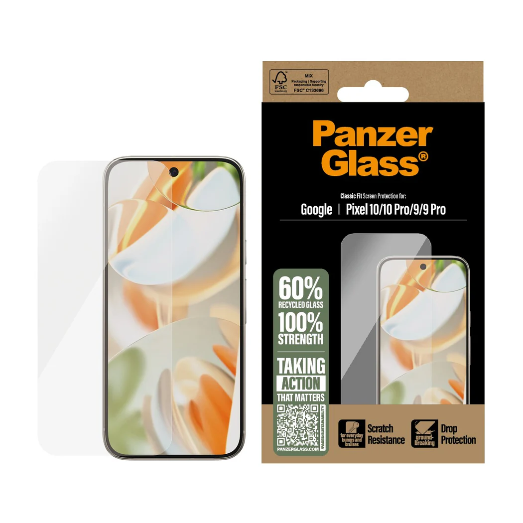 PanzerGlass Classic Fit Screen Protector Google Pixel 10 / 10 Pro / 9 / 9 Pro