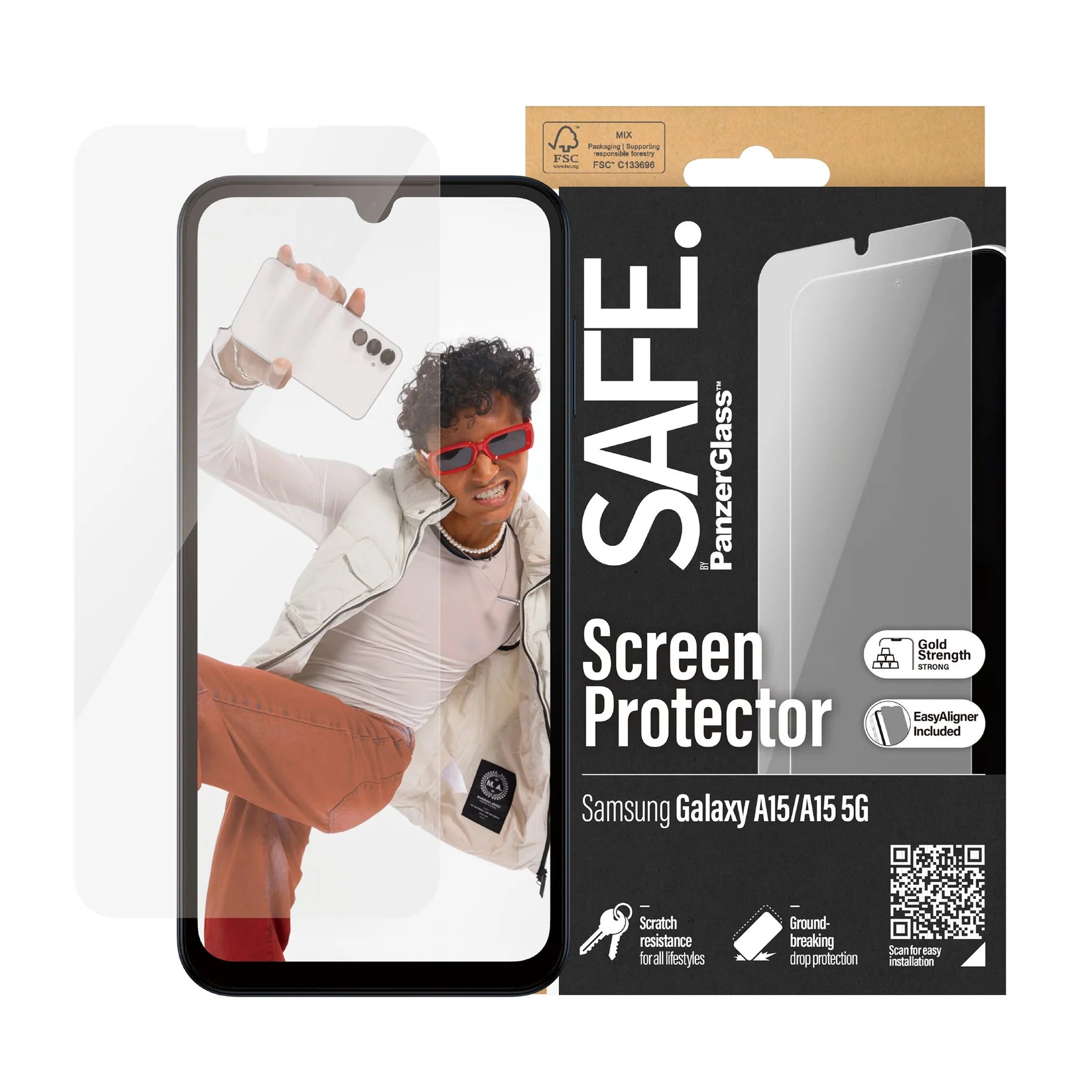 PanzerGlass UltraWide Screen Guard Samsung A15 4G & 5G - Clear