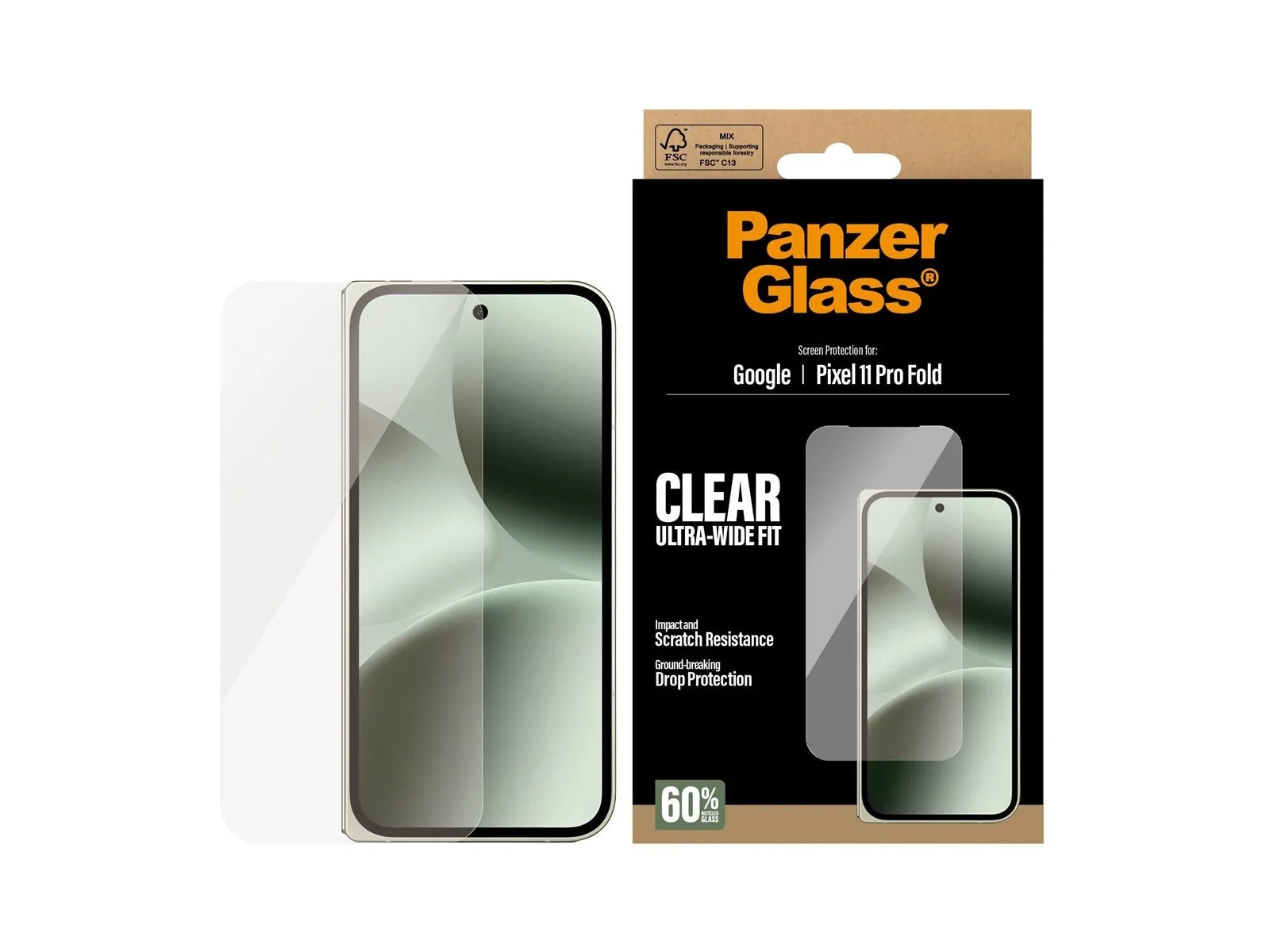 PanzerGlass Classic Fit Front Screen Protector Google Pixel 11 Pro Fold