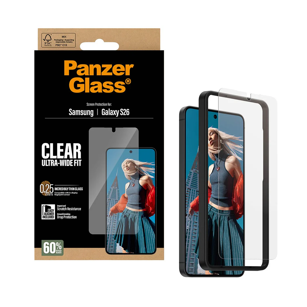 PanzerGlass Screen Protector Ultra Wide Fit Samsung Galaxy S26 Standard