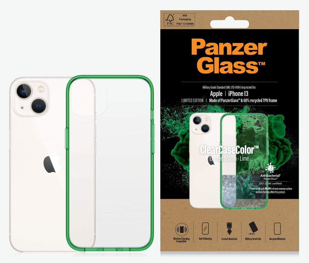 PanzerGlass ClearCaseColor Apple iPhone 13 Standard - Lime Green