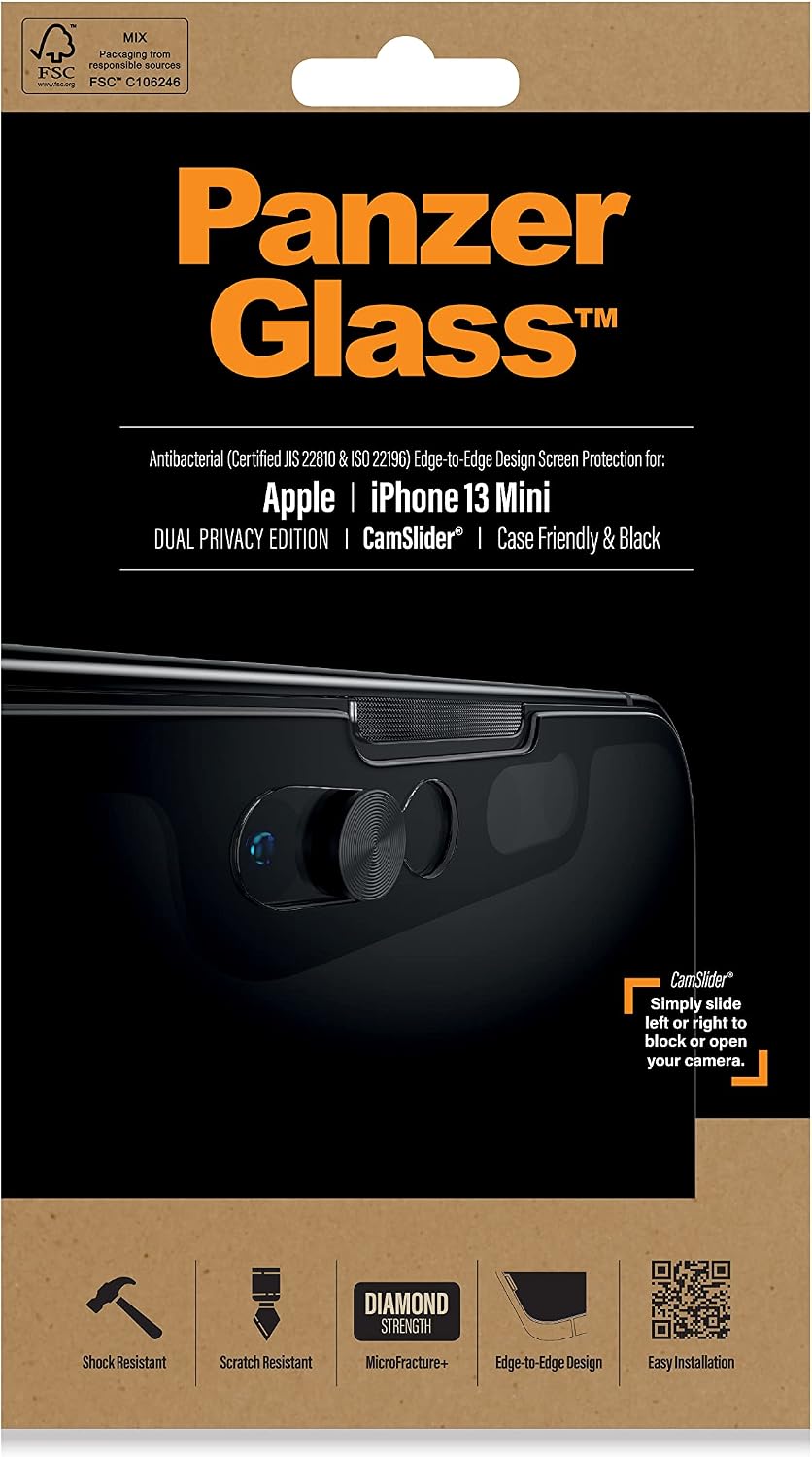 PanzerGlass Screen Guard Privacy with CamSlider iPhone 13 Mini 5.4