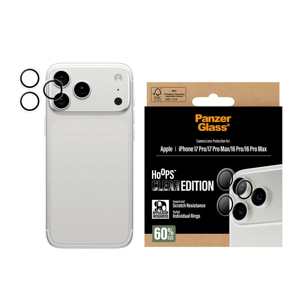 PanzerGlass Hoops® Lens Protector – iPhone 17 Pro / 17 Pro Max / 16 Pro / 16 Pro Max – Clear