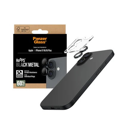 PanzerGlass Hoops® Lens Protector – iPhone  17 Standard / 16 / 16 Plus – Black