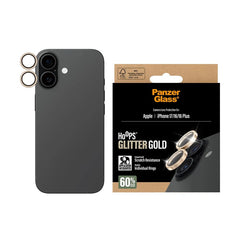 PanzerGlass Hoops® Lens Protector – iPhone 17 Standard / 16 / 16 Plus – Glitter Gold