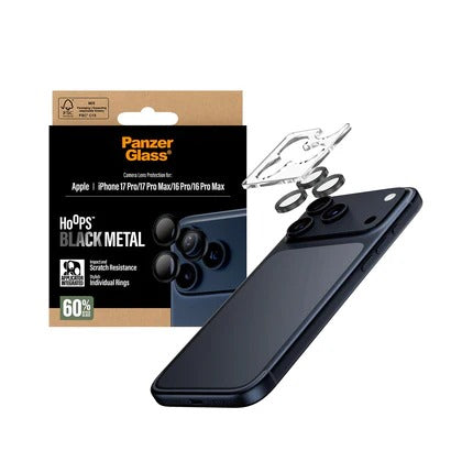 PanzerGlass Hoops® Lens Protector – iPhone 17 Pro / 17 Pro Max / 16 Pro / 16 Pro Max – Black