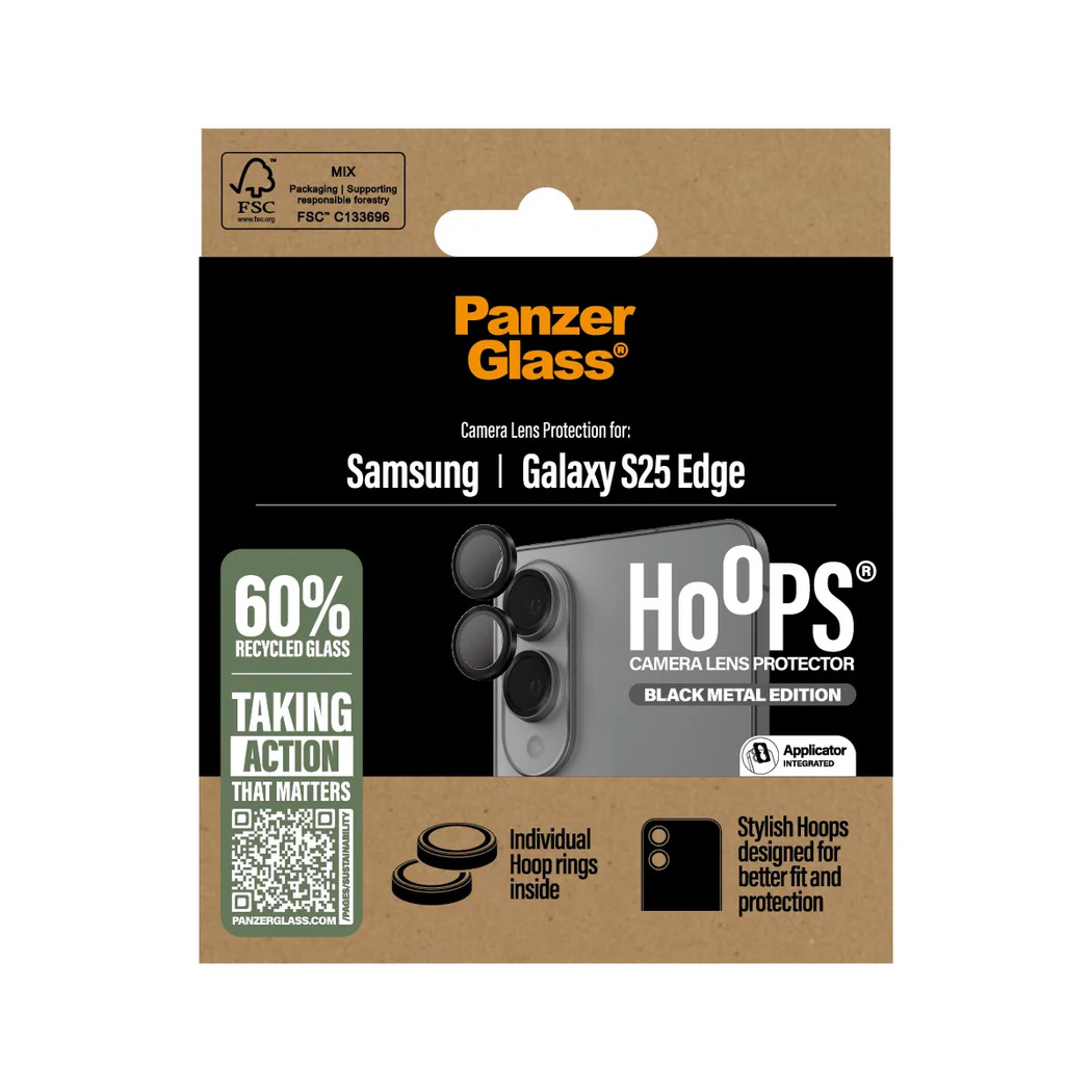 PanzerGlass Hoops Camera Lens Protector Samsung Galaxy S25 Edge - Black