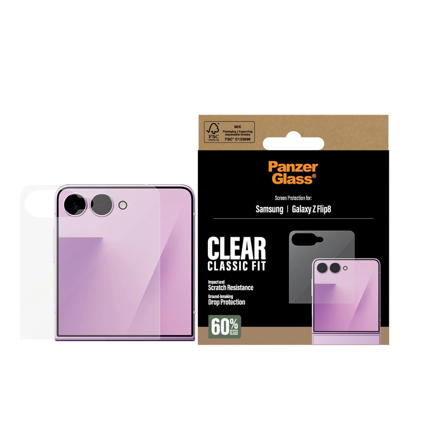 PanzerGlass Classic Fit Screen Protector for Samsung Galaxy Z Flip 8 - Clear