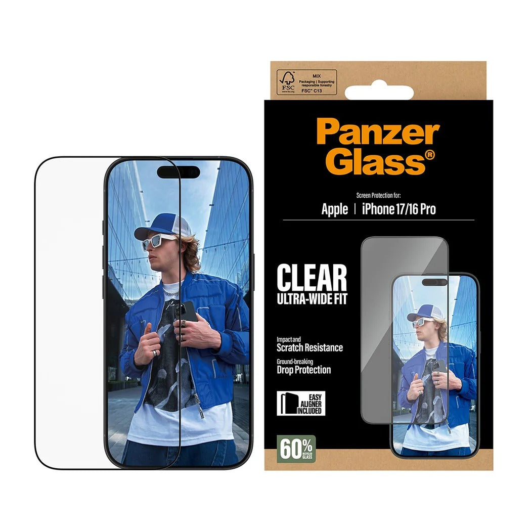 PanzerGlass UltraWide Fit Screen Protector iPhone 17 Standard / 16 Pro