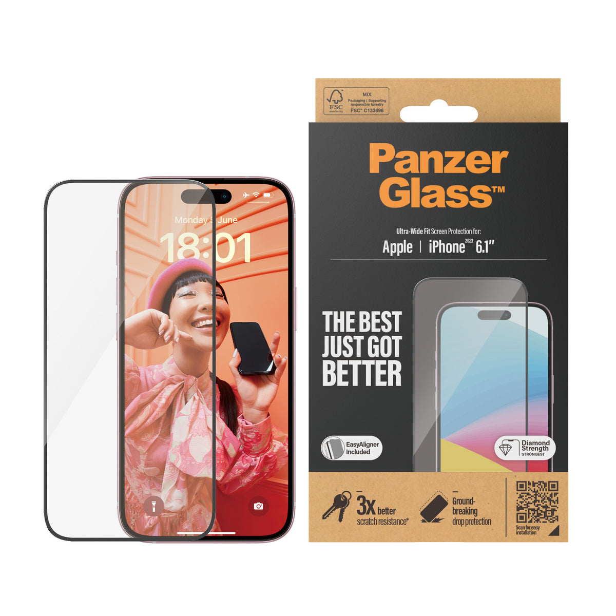PanzerGlass Screen Guard Ultra Wide iPhone 15 Standard 6.1 - Clear