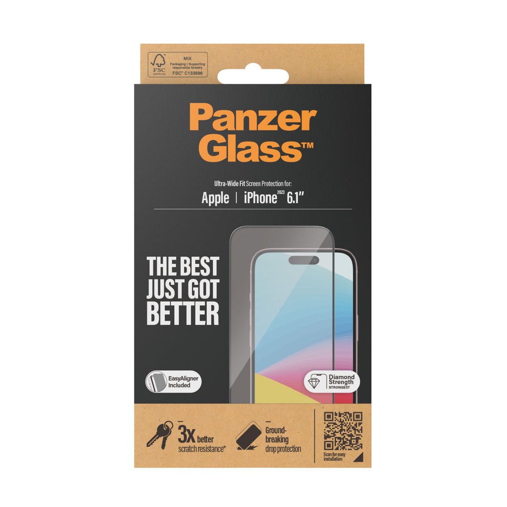 PanzerGlass Screen Guard Ultra Wide iPhone 15 Standard 6.1 - Clear