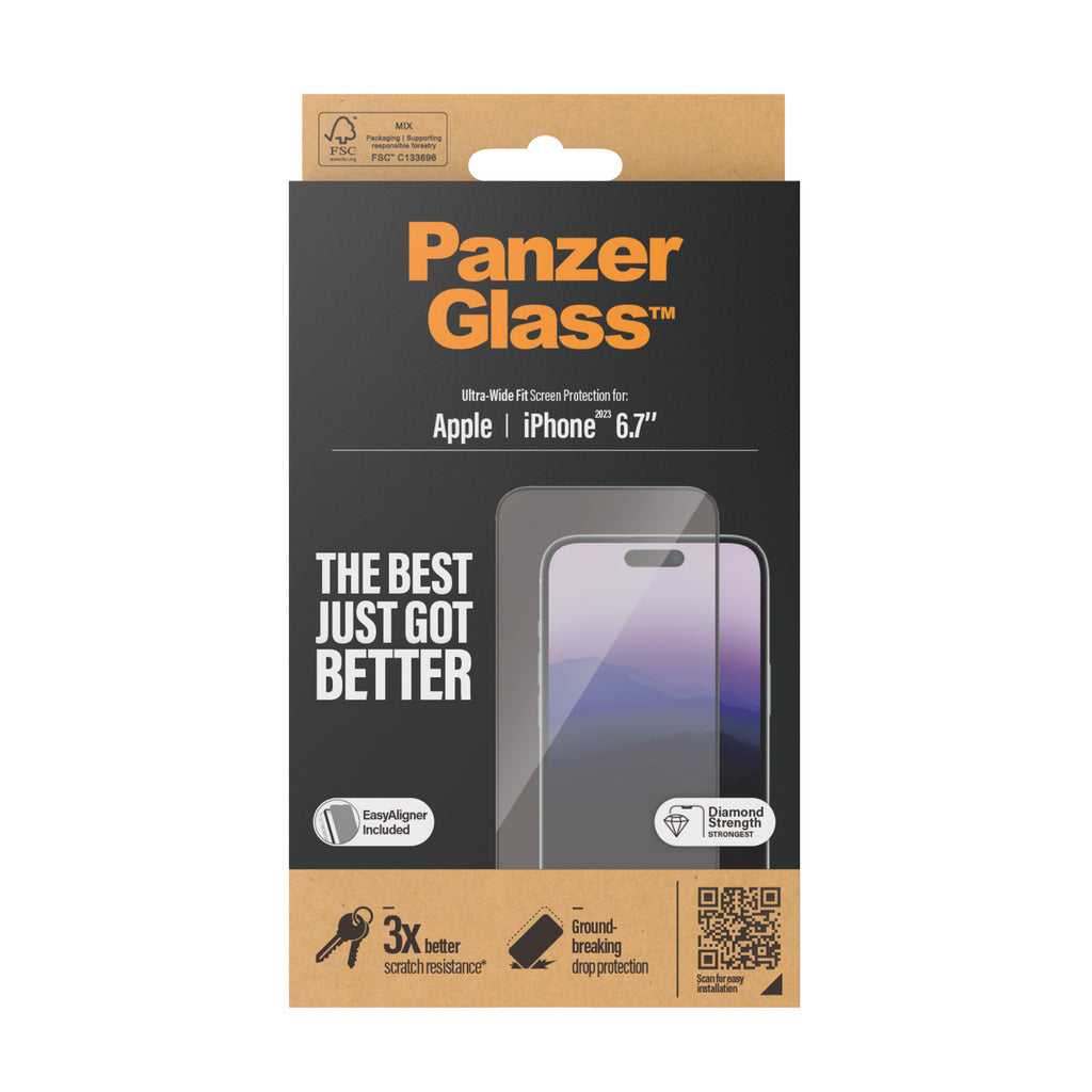 PanzerGlass Screen Guard Ultra Wide iPhone 15 Plus 6.7 - Clear