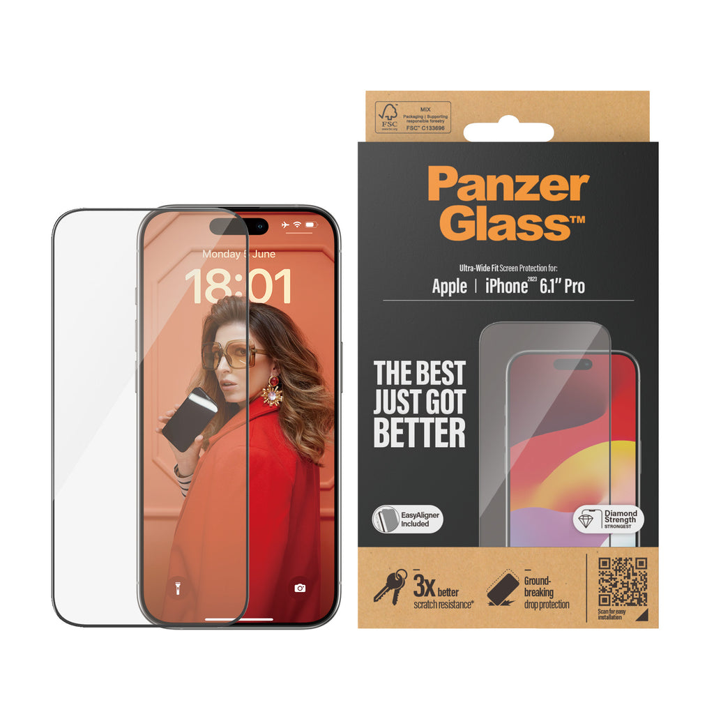 PanzerGlass Screen Guard Ultra Wide iPhone 15 Pro 6.1 - Clear