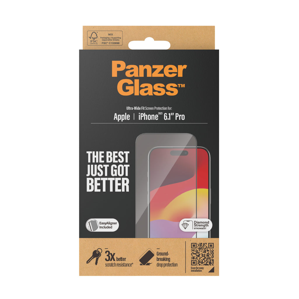 PanzerGlass Screen Guard Ultra Wide iPhone 15 Pro 6.1 - Clear