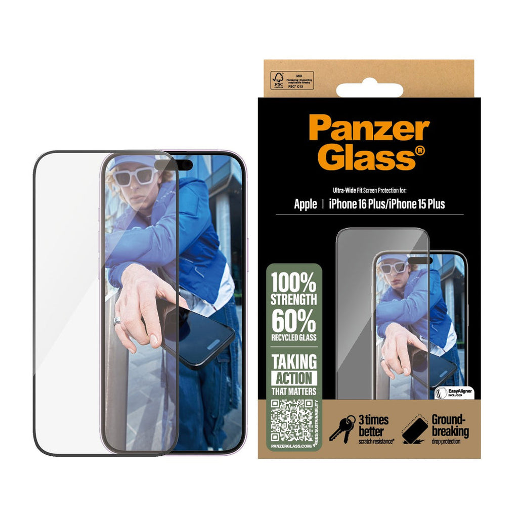 PanzerGlass Screen Guard Ultra Wide iPhone 16 Plus 6.7 - Clear