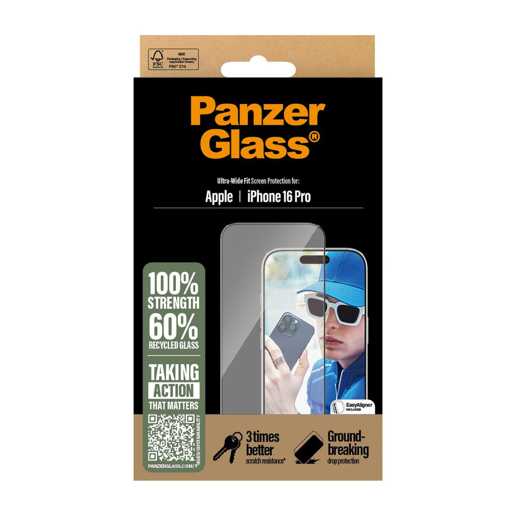 PanzerGlass Screen Guard Ultra Wide iPhone 16 Pro 6.3 - Clear