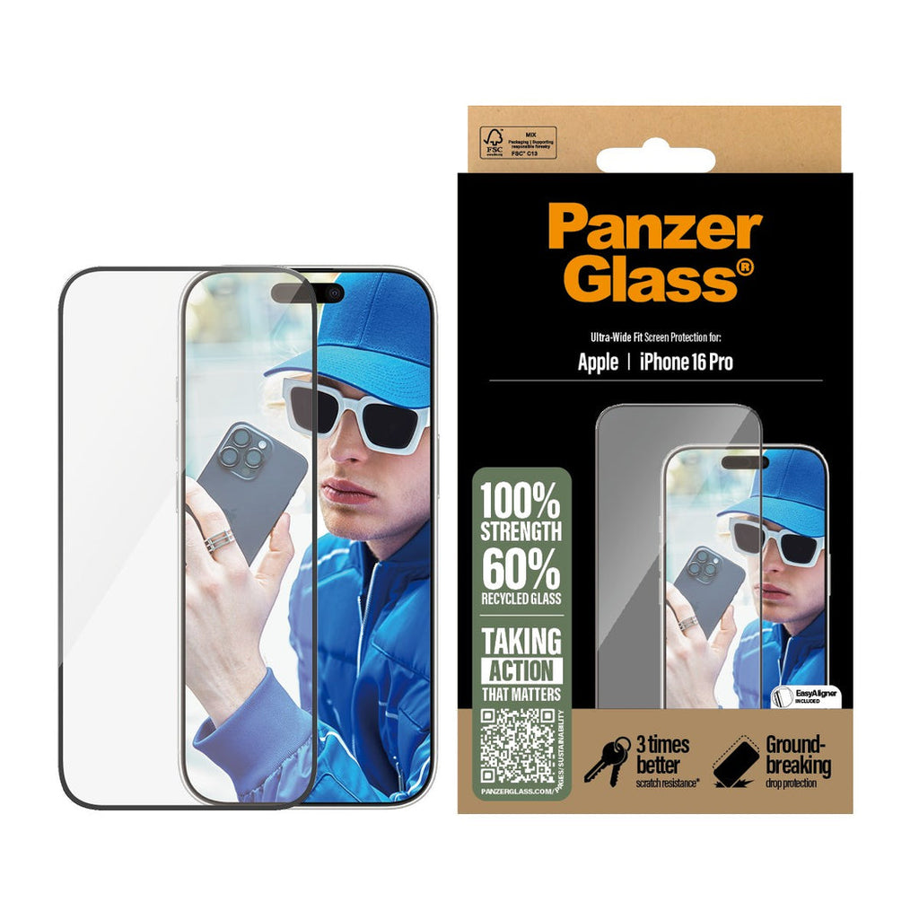 PanzerGlass Screen Guard Ultra Wide iPhone 16 Pro 6.3 - Clear