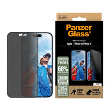 Load image into Gallery viewer, PanzerGlass Screen Guard UWF Privacy iPhone 16 Standard 6.1 - Tinted