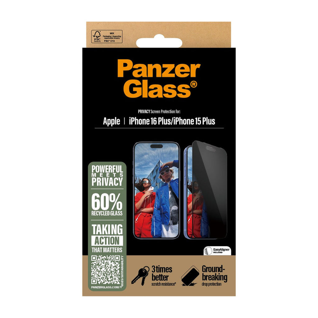 PanzerGlass Screen Guard UWF Privacy iPhone 16 Plus 6.7 - Tinted