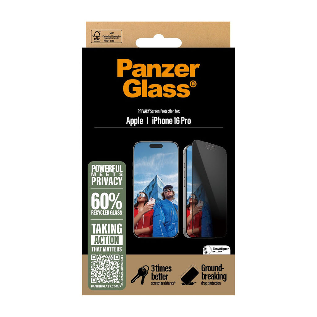 PanzerGlass Screen Guard UWF Privacy iPhone 16 Pro 6.3 - Tinted