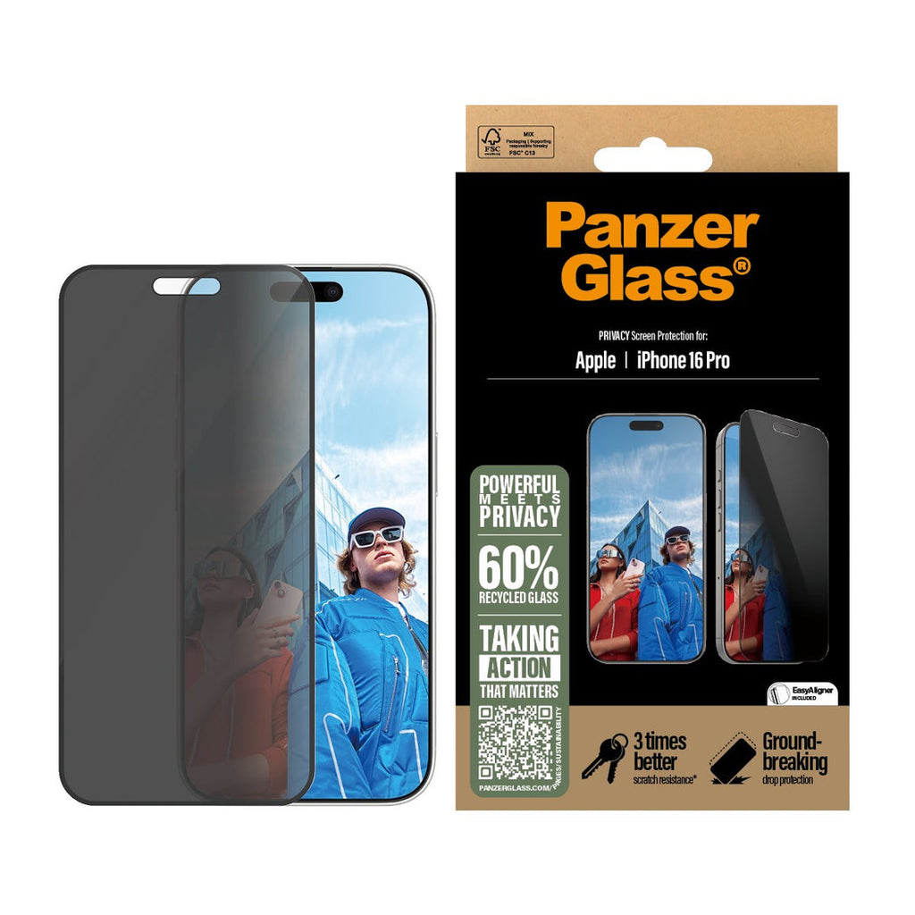 PanzerGlass Screen Guard UWF Privacy iPhone 16 Pro 6.3 - Tinted