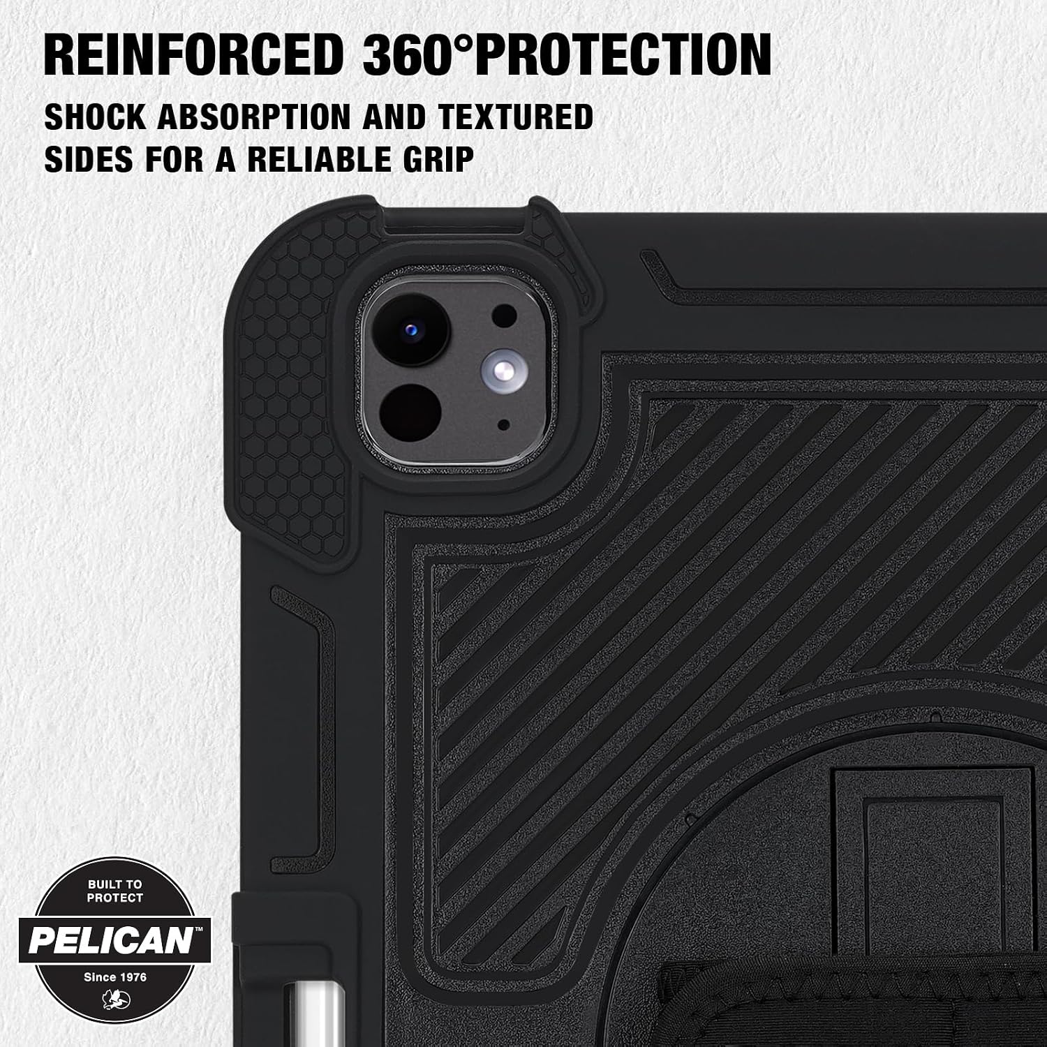 Pelican Voyager Case Stand & Strap iPad Pro 11 M4 M5 - Black