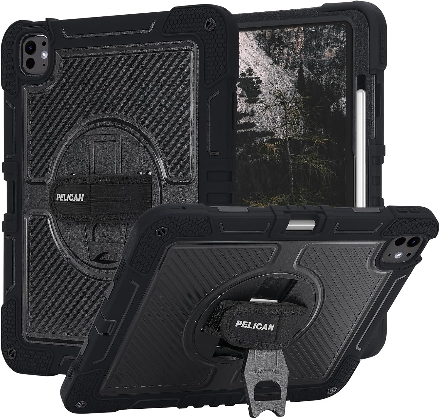 Pelican Voyager Case Stand & Strap iPad Pro 11 M4 M5 - Black