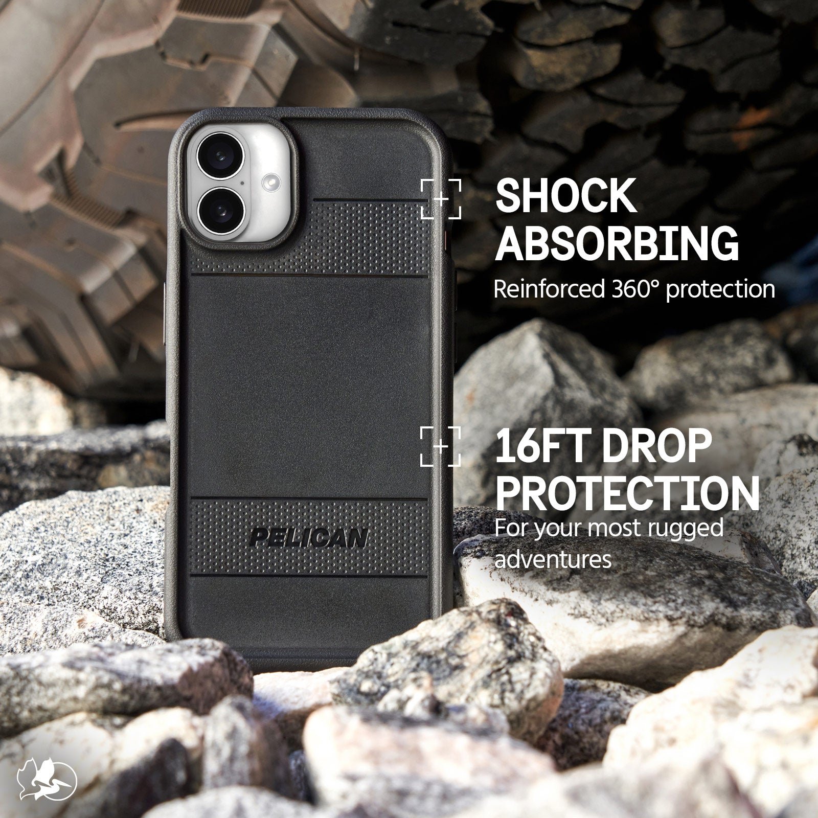 Pelican Protector Magsafe Clear Case for iPhone 16 Plus - Black