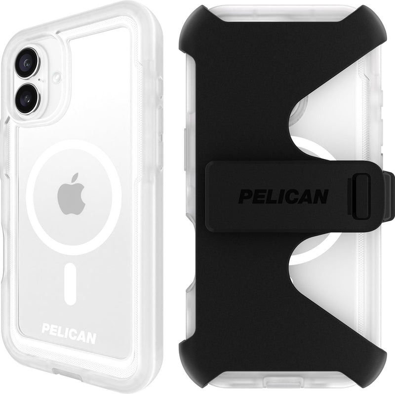 Pelican Voyager Magsafe Rugged Case & Belt Clip for iPhone 16 Plus - Clear