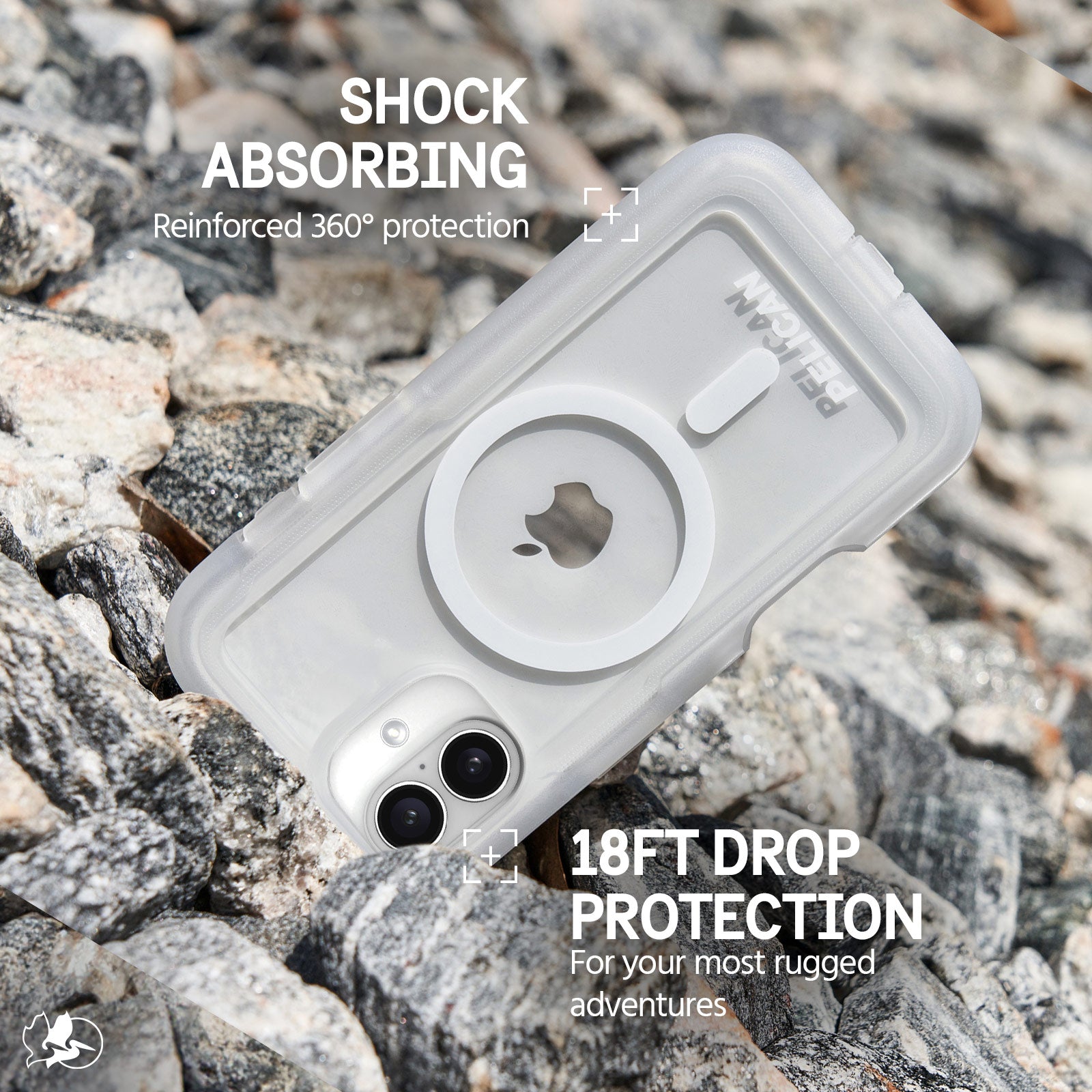 Pelican Voyager Magsafe Rugged Case & Belt Clip for iPhone 16 Plus - Clear