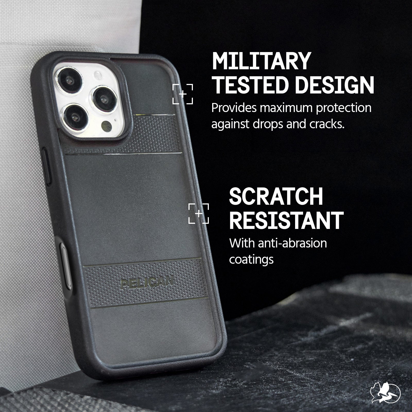 Pelican Protector Magsafe Clear Case for iPhone 16 Pro - Black