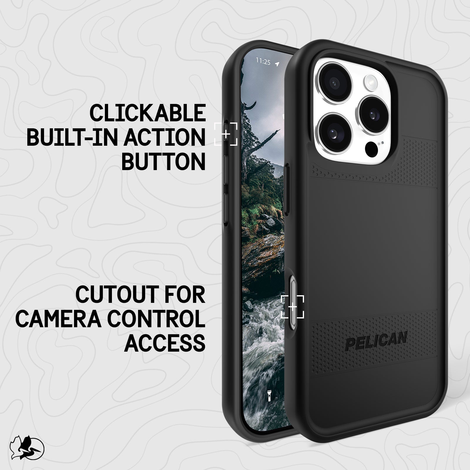 Pelican Protector Magsafe Clear Case for iPhone 16 Pro - Black