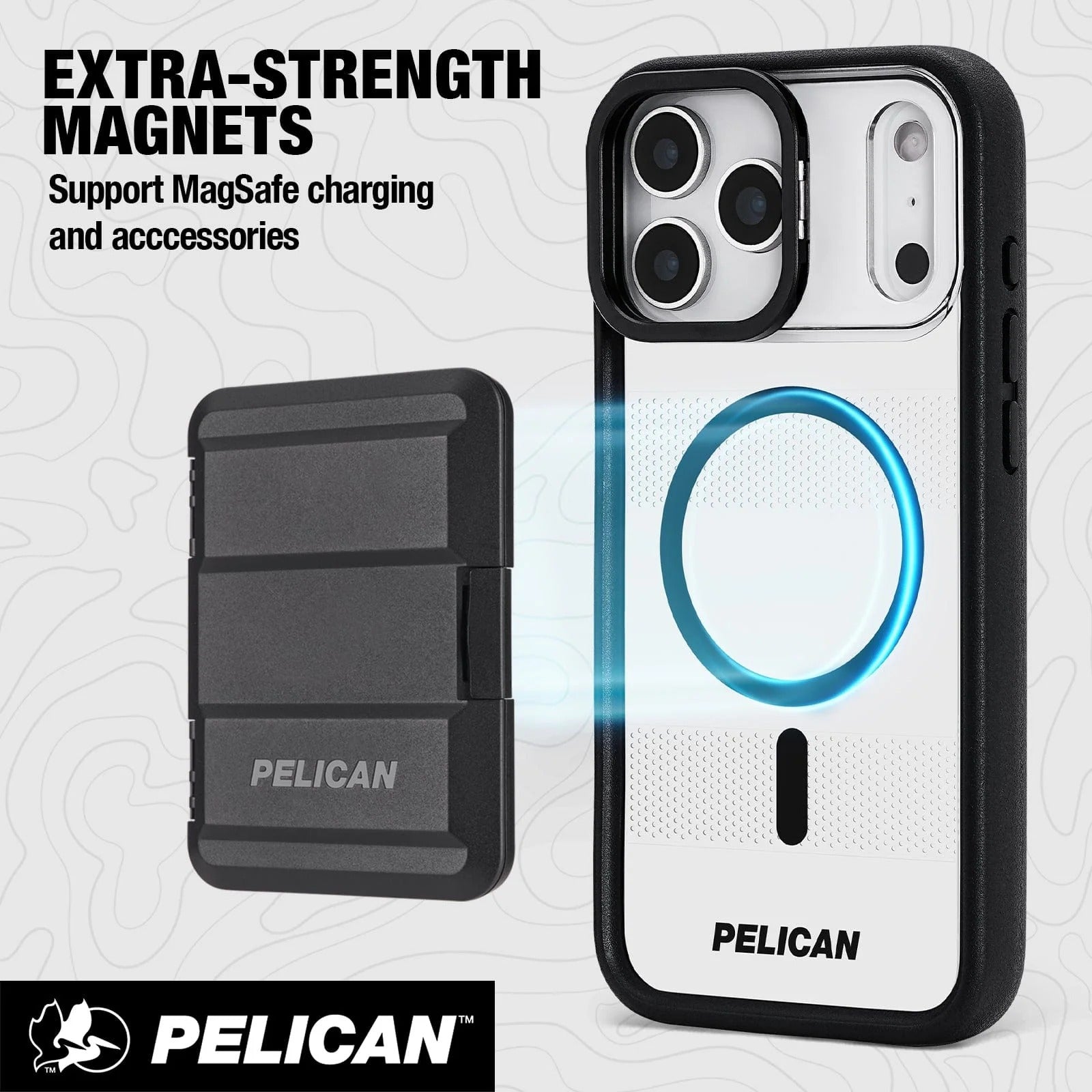 Pelican Protector MagSafe Case with Stand for iPhone 17 Pro Max - Clear / Black