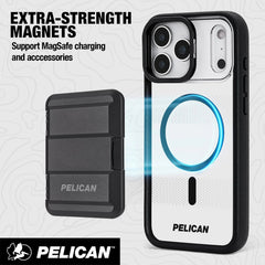 Pelican Protector MagSafe Case with Stand for iPhone 17 Pro Max - Clear / Black