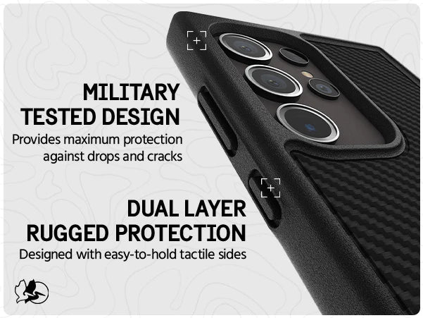 Pelican Shield Carbon Fibre Case Samsung S24 Ultra 6.8 inch - Black