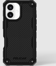 Load image into Gallery viewer, Pelican Shield Magsafe Case with Holster for iPhone 16 Standard - Carbon Fibre Black