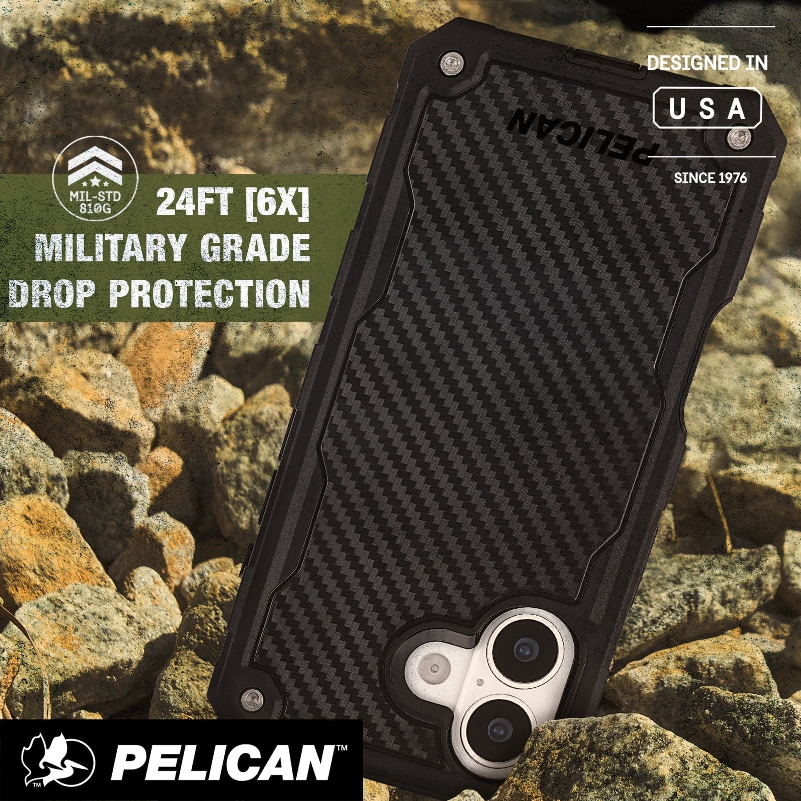 Pelican Shield MagSafe Case with Holster for iPhone 17 Standard 6.3 - Carbon Fiber