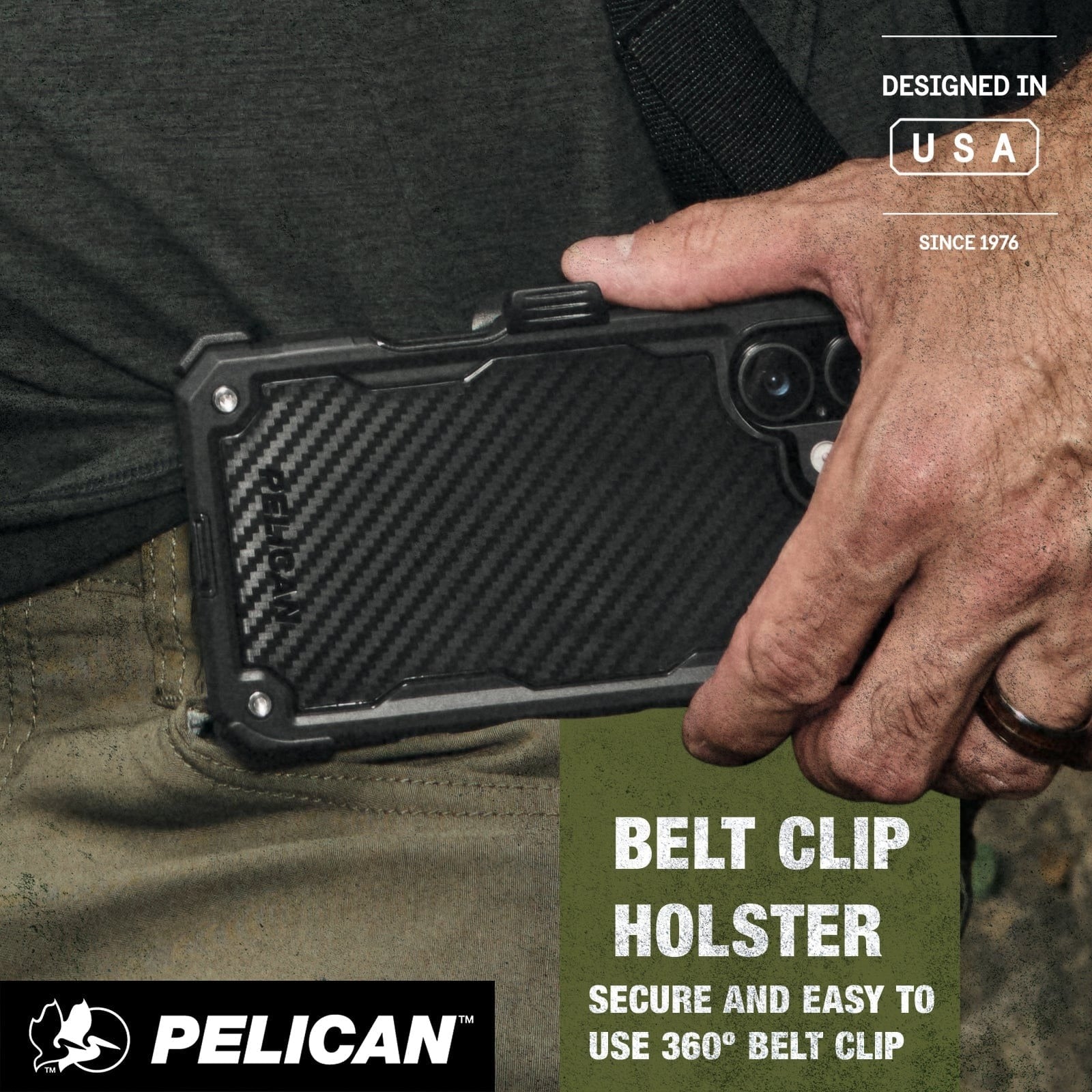Pelican Shield MagSafe Case with Holster for iPhone 17 Standard 6.3 - Carbon Fiber