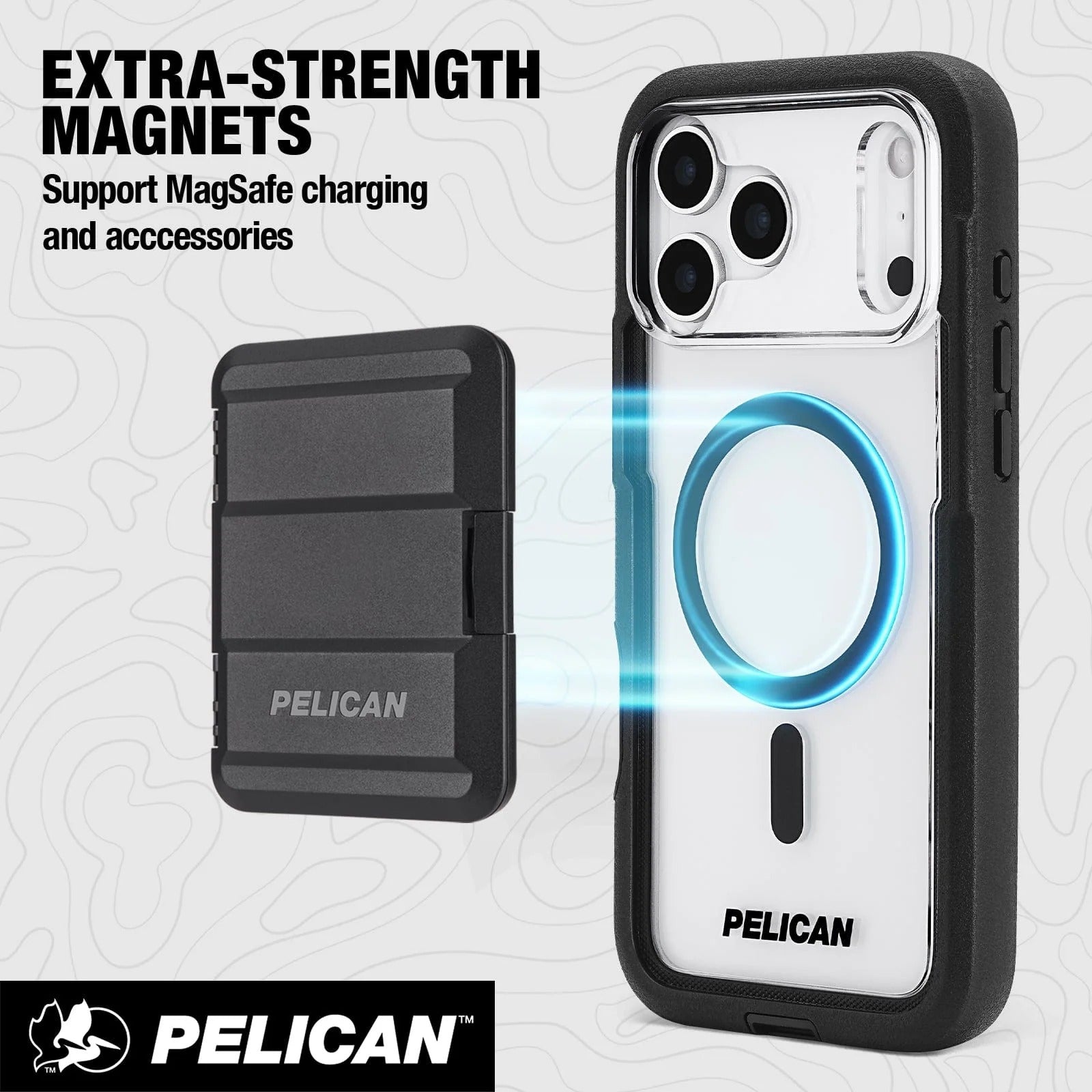 Pelican Voyager MagSafe Case with Holster for iPhone 17 Pro 6.3 - Black/Clear